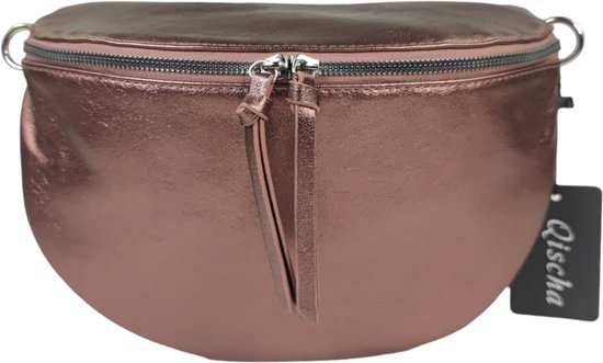 Qischa® - Sac banane à bandoulière - ceinture unie - soft - marron - grande taille