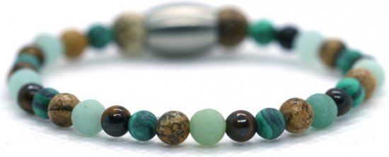 Bracelet Garçons famille vert 4mm - Ibizamen KIDS