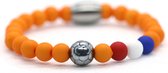 Bracelet homme football orange 6mm acier inoxydable - Ibizaamen KIDS
