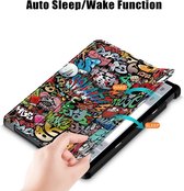 Tri-Fold Book Case met Wake/Sleep - Geschikt voor Xiaomi Redmi Pad SE Hoesje - Graffiti