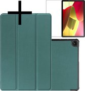 Hoesje Geschikt voor Lenovo Tab M10 (3rd gen) Hoesje Case Hard Cover Hoes Book Case Met Screenprotector - Donkergroen.