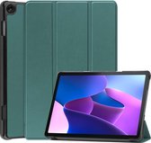 Hoes Geschikt voor Lenovo Tab M10 (3rd gen) Hoes Book Case Hoesje Trifold Cover - Hoesje Geschikt voor Lenovo Tab M10 (3e gen) Hoesje Bookcase - Donkergroen