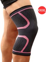 Livano Sportbrace Knie - Kniebrace - Knee Sleeves Powerlifting - Knee Support - Compressie Knie Brace - Knee Wraps - Dames - Heren - Roze - Maat XXXL