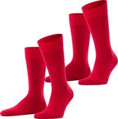 FALKE Happy 2-Pack katoen multipack sokken heren rood - Matt 47-50
