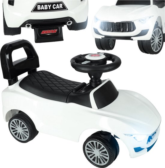 Playos® Loopauto Wit Loopwagen met Geluid en Licht Duwauto
