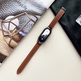 Bracelet en cuir véritable avec boucle magnétique pour Xiaomi Mi Band 8 (marron)