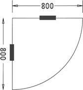 ABC Kantoormeubelen los hoekblad t- poot 90 graden wit