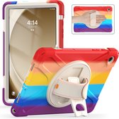 Case2Go - Étui pour tablette adapté à Samsung Galaxy Tab A9 Plus (2023) - Étui robuste avec dragonne - Rainbow - en -ciel