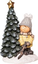 XXL 42 cm figurine décorative hiver enfant sapin de Noël figurines de décoration de Noël jardin