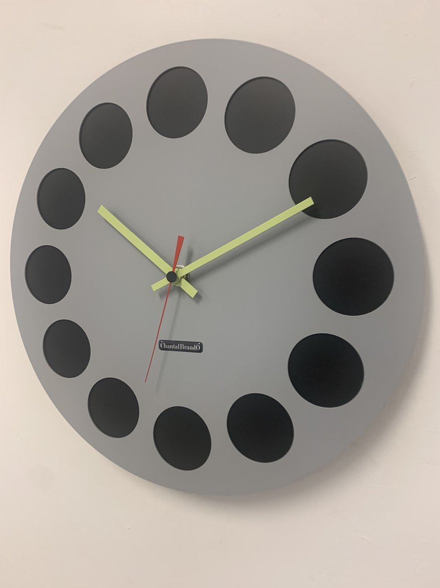 Wandklok CHANTALBRANDO -- GREY & BLACK GT - TORNADO 40 -- MODERN DESIGN --