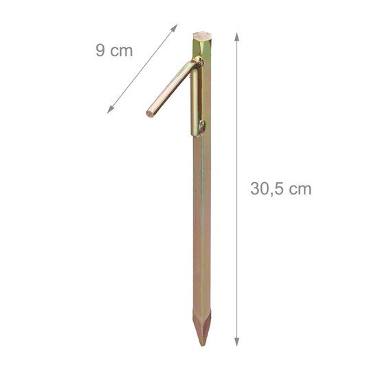 Relaxdays xl grondpennen - set van 4 - voor harde ondergronden - 30,5 cm - om in de grond te slaan - goudkleurig van Relaxdays — afbeelding 3