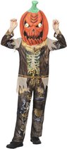Smiffy's - Costume de Zombie - Costume d'Enfant Pim Tête de Citrouille Effrayante - Oranje, Marron - Grand - Halloween - Déguisements