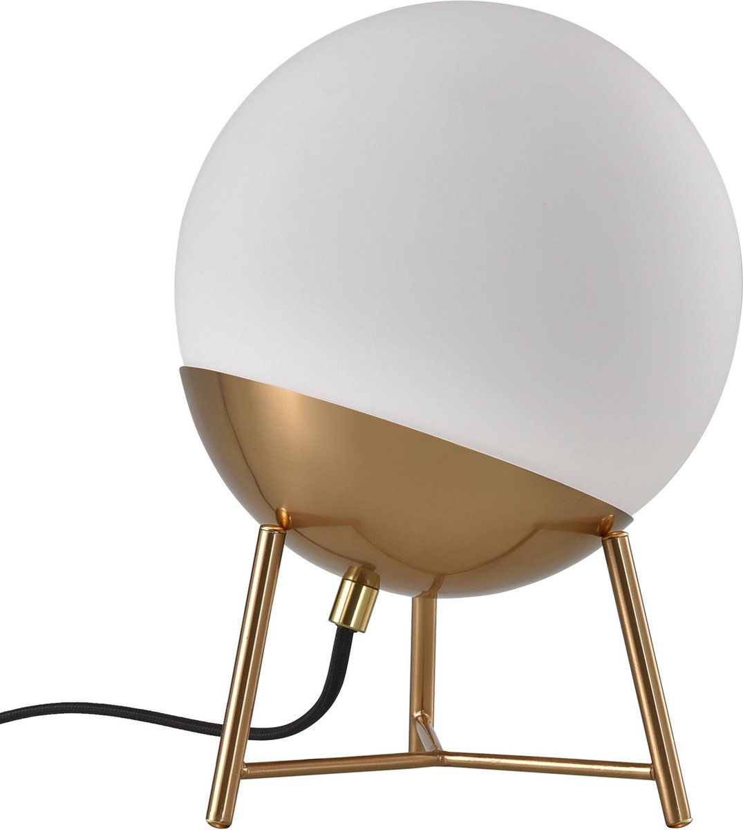 Faberge - Tafellamp - rond - wit - glas - koper - 1 lichtpunt