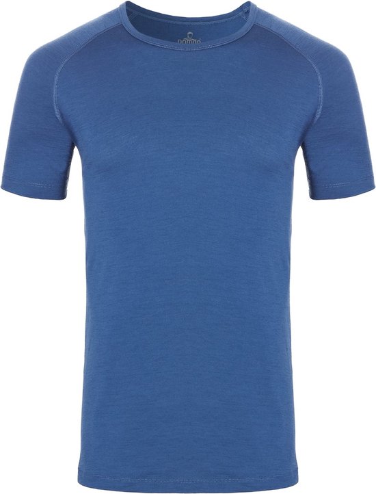 NOMAD® Pure Merino Thermoshirt Heren | Blauw | S | Korte Mouw | Thermo Shirt 100% Merinowol