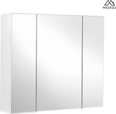 MIRA Home - Spiegelkast - Badkamerkast met spiegel - Wit - 60x15x55