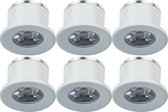 LED Veranda Spot Verlichting 6 Pack - Velvalux - 1W - Natuurlijk Wit 4000K - Inbouw - Dimbaar - Rond - Mat Wit - Aluminium - Ø31mm