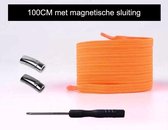 CHPN - Veters - Magneet-Veters- Veters met magnetische sluiting - Veters zonder strikken - Oranje- Unisex - Volwassenen & Kinderen - 100CM