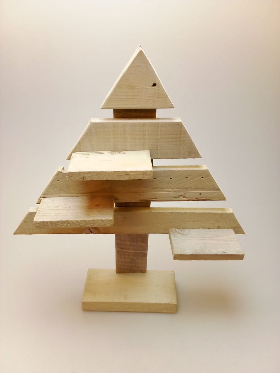 Kerstboom, sier, whitewash van sloophout, ambachtelijk, hand gemaakt.