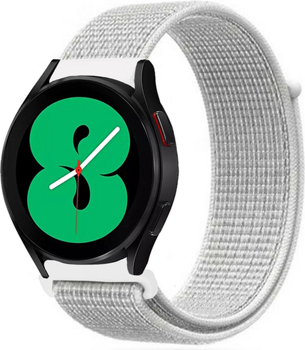 By Qubix - 22mm - Sport Loop nylon bandje - Wit - geschikt voor Huawei Watch 3 / 4 / 5 (pro) - 46mm & geschikt voor Huawei Watch GT / GT 2 / GT 3 (pro) / GT 4 (pro) / GT 5 (pro) / GT 6 (pro) 46mm / Ultimate