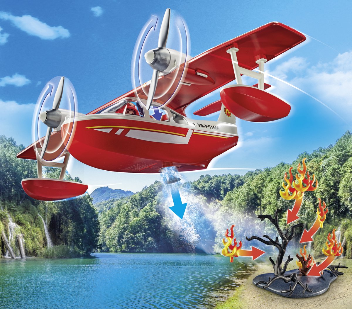PLAYMOBIL Action Heroes Brandweervliegtuig met blusfunctie - 71463 — afbeelding 7