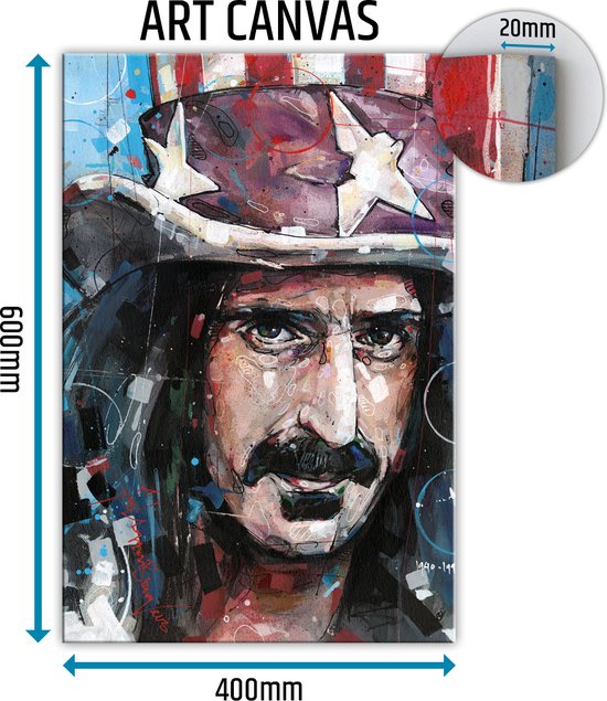 Frank Zappa canvas schilderij 40x60 cm
