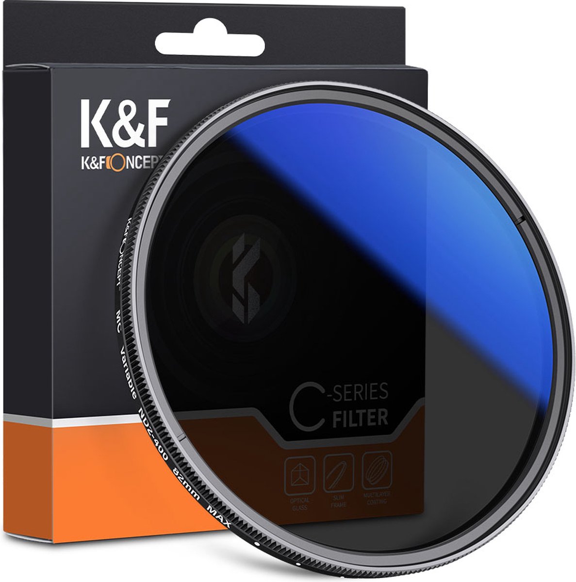 K&F Concept 55mm variabele ND2-ND400 slim filter HMC ND fader grijsfilter - K&F Concept