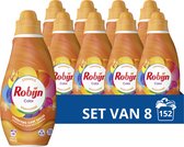 Robijn Klein & Krachtig Classics Vloeibaar Wasmiddel - Color - 8 x 19 wasbeurten - Voordeelverpakking