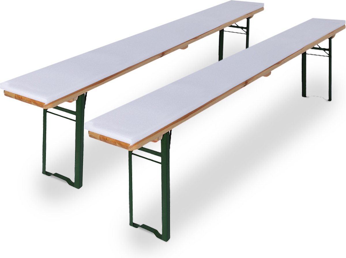 Tectake Biertafelset - 3-delige Robuuste Opvouwbare - Bruin - Dennenhout - 219 Cm