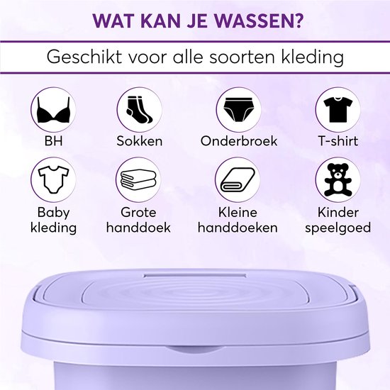 Opvouwbare mini-wasmachine, 12 liter, puur koperen motor, 36 W, 12 V