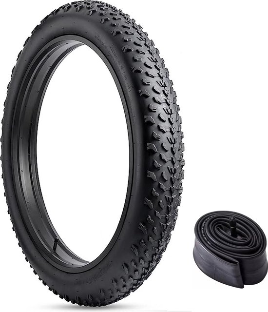 20” FatBike Noppen Buitenband inclusief Binnenband 20 x 4.0 inch ERTRO 100-406 20x4.0 Fat bike band 20inch Offroad Enduro Noppen profiel - Ouxi – Knaap – Phatfour – Super73 - Zwart