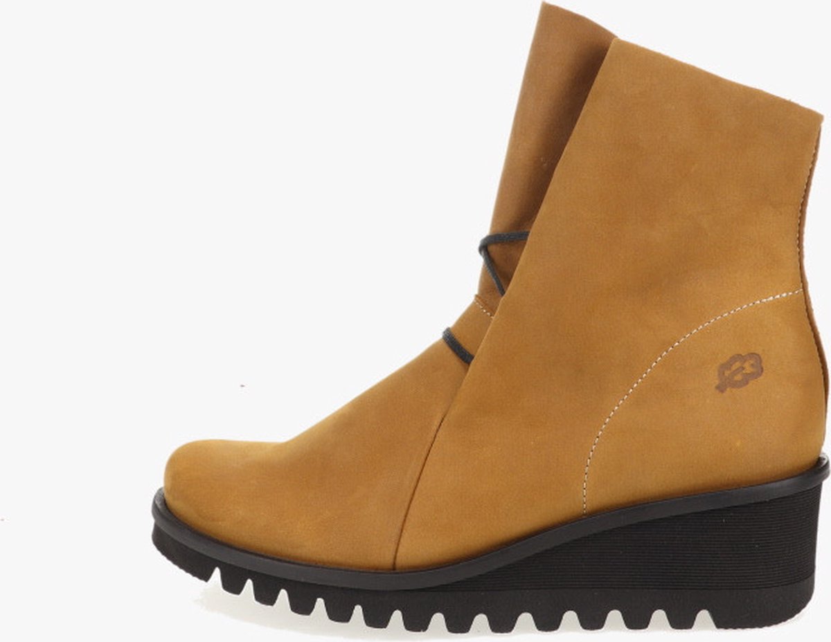 Loints of Holland Limmen Enkellaarsjes met Uitneembaar Voetbed / Leder / Mustard in maat 42