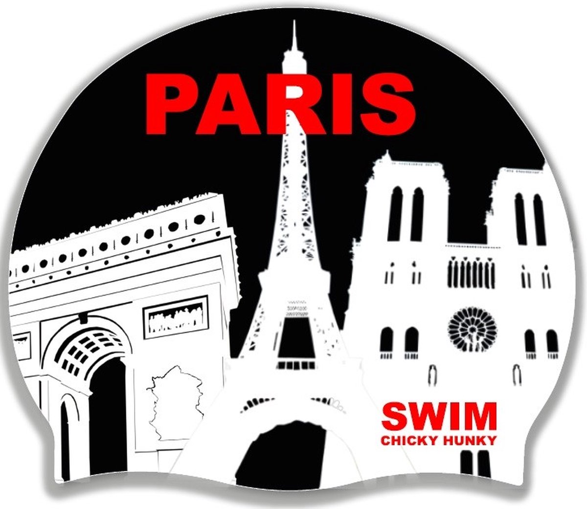 Siliconen badmuts PARIS Silicone Swim Caps - Unisex | Swim Chicky & Swim Hunky