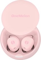 OneMelon Drops - draadloze oordopjes - Roze - kleine oordopjes - bluetooth 5.3 oortjes o.a. voor slapen - ANC en Transparency mode - ENC microfoon - touch bediening - usb-c - slaapoordopjes