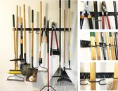 Opbergsysteem, aanpasbaar, 122 cm breed, wandhouder voor gereedschappen, organizer voor tuingereedschap, opslag in garage
