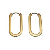 ∅26mm x 3mm Oorringen Dames - Gepolijst Verguld RVS - U-Vormige Oorbellen