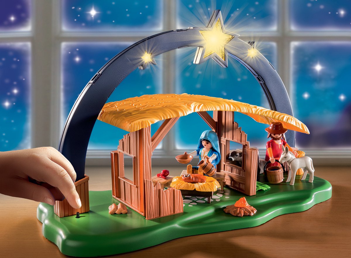 PLAYMOBIL Christmas Kerststal met heldere ster - 9494 — afbeelding 9