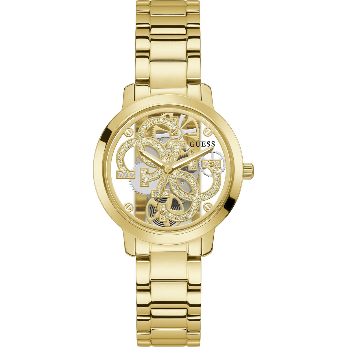 Guess Quattro Clear GW0300L2 Horloge - Staal - Goudkleurig - Ø 36 mm
