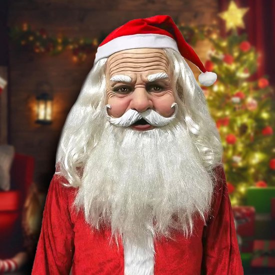 Masque de Père Noël – Masque de Père Noël avec barbe touffue + perruque +  sourcils +... | bol