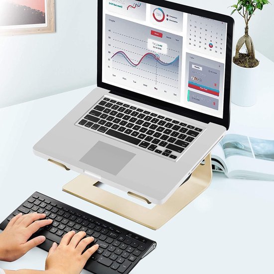 HumanCentric Verticale laptopstandaard in zwart aluminium, rechtopstaande verstelbare houder en dock, verticale laptopstandaard past op MacBook Pro en andere laptops, 5 tot 1,5 inch, compatibel met