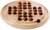 RUBBER WOOD SOLITAIR INCLUDING 33 BALLS AND RULES OF THE GAME - DIAMETER 23 CM