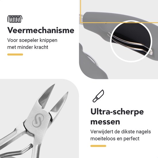 Professional Nailcutter Pro - Pince à ongles pour ongles et coins fongiques - Pince à angle à double transmission - Pince à double joint solide