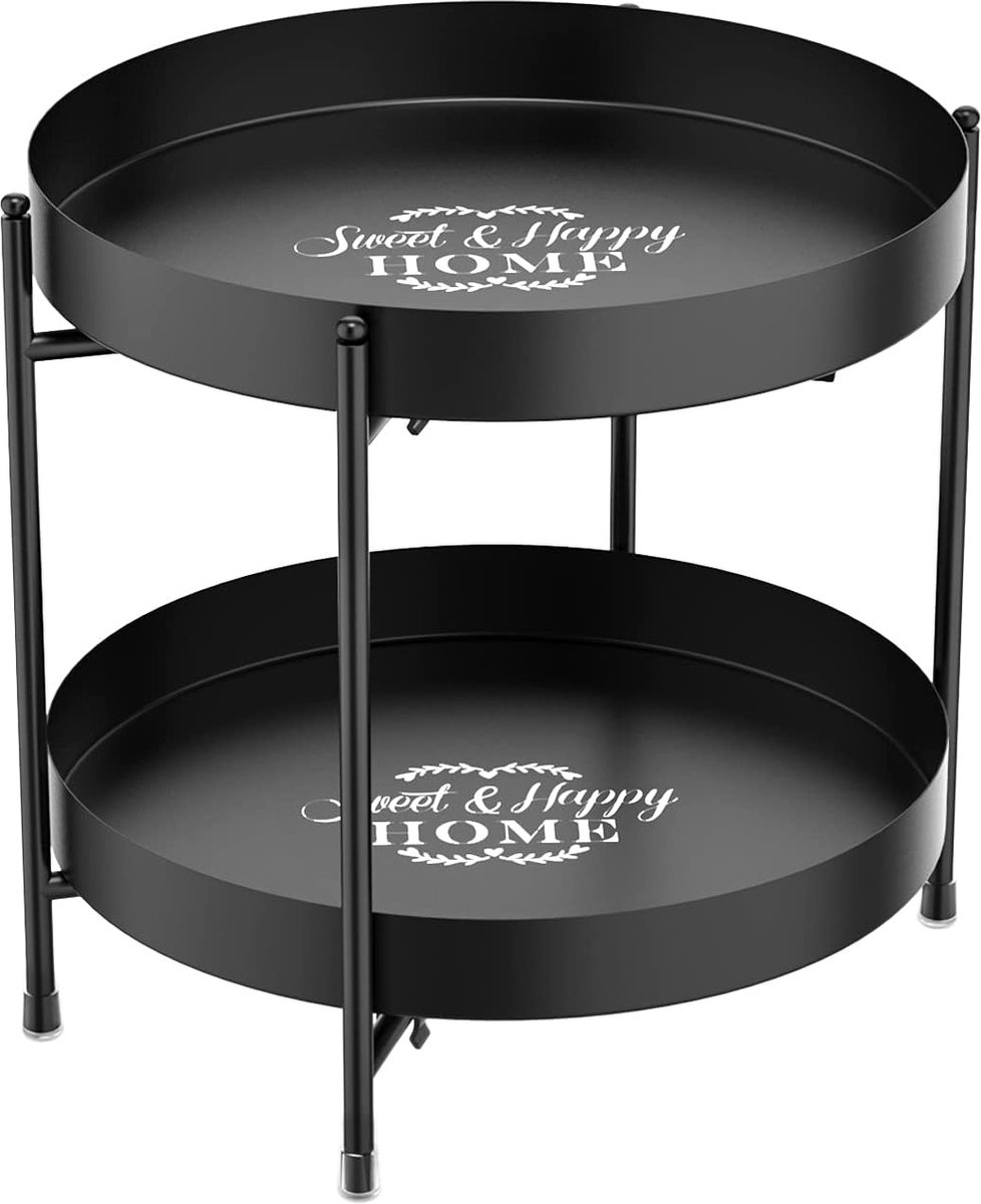 Goedkoopste Badkamerorganizer, 2-laags staande plank, opvouwbare cosmetische opberglade met 4 antislip rubberen voetjes, metalen standaard, make-upplank voor badkamer, keuken, wasmiddel, kruidenpotjes, wit