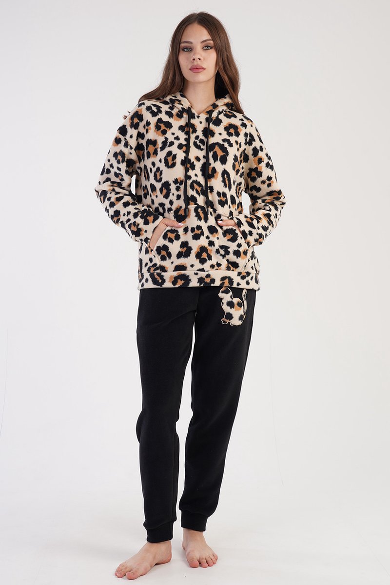 Vienetta - Fleece Dames Pyjama Set, Lange Mouwen - L