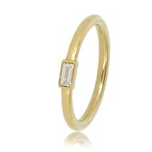 My Bendel - Ring goud met een kleine kristal glassteen - Ring goud met een kleine kristal glassteen - Met luxe cadeauverpakking