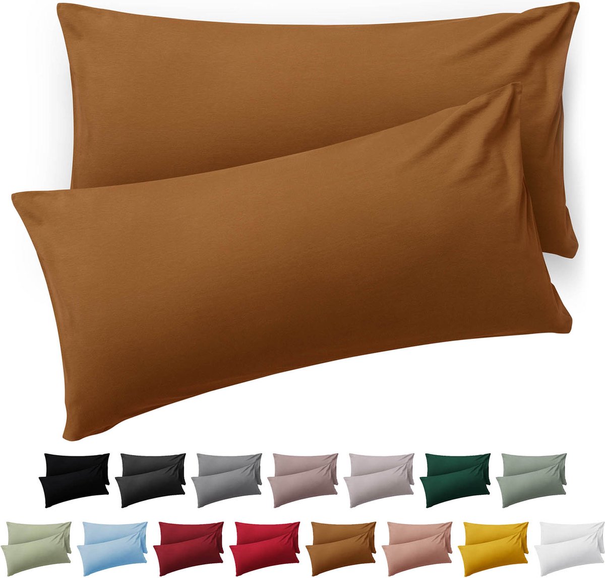 Blumtal Kussensloop Microvezel Kussenhoes 40 x 70 cm - Pumpkin Spice - Set van 2