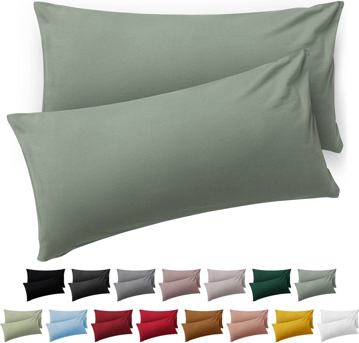 Blumtal Kussensloop Microvezel Kussenhoes 50 x 80 cm - Summer Green - Set van 2