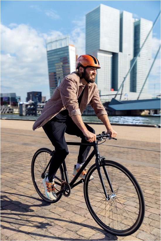 Casque urbain Abus Hud-Y Goldfish Orange éclairage arrière