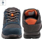 DEXTER - Veiligheidsschoenen - Heren / Dames - Werkschoenen - 39 EU - S1 P SRC - Antislip - Anti-lek - Glasvezel Neus - Mesh - Blauw - Grijs