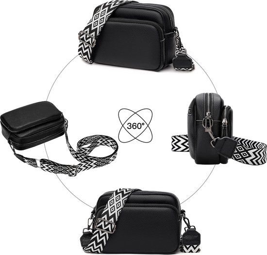 Geweo Crossbody Bag - Sac à bandoulière - Sac crossbody - Sac de téléphone - Klein sac à main pour femme - Zwart