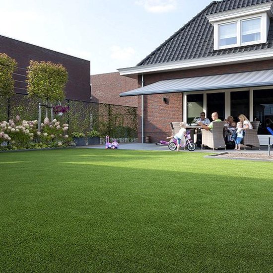 Kunstrasen Fertigrasen in 3 Farbig mit Drainagenoppen (160 cm x 200 cm, Moos 630 (Grün
